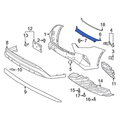 Genuine! 2020-2023 Toyota Highlander XLE Front Bumper Trim 52711-0E900 OEM